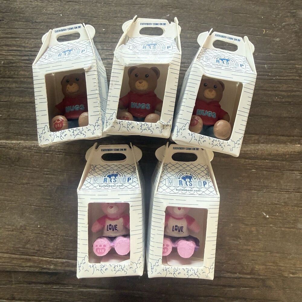 Zuru Mini Brands Build-A-Bear collectible miniature Figurine Lot 5 Brown Pink